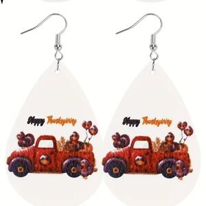 👋 Happy Thanksgiving Earrings W Turkeys On A Truck | Mix And Match 3/$20